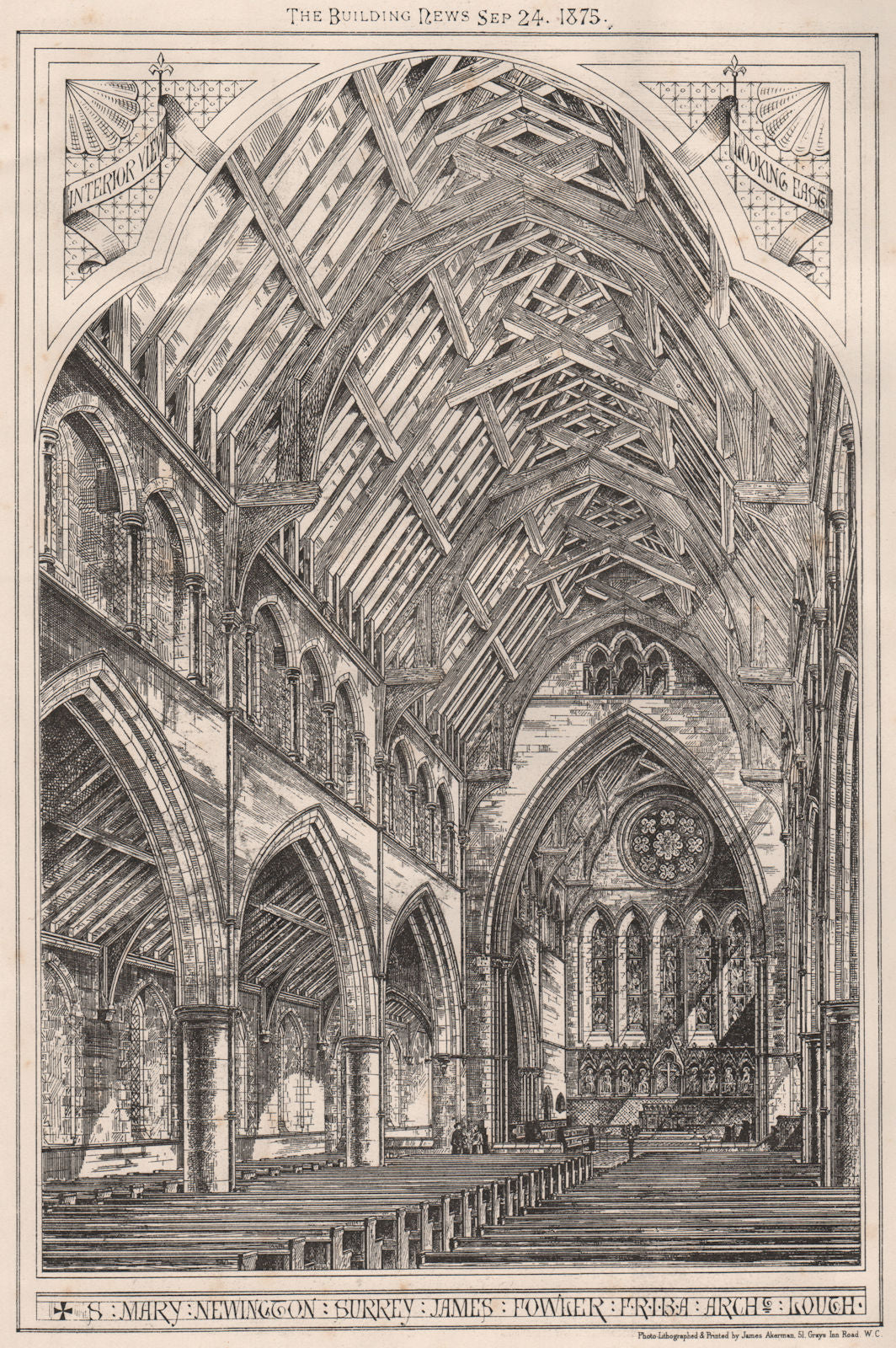 St. Mary Newington, Surrey; James Fowler FRIBA. Architect, Lough. London 1875